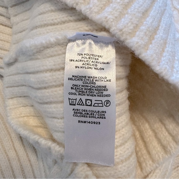 LOFT Women's Ivory Cable Knit Sweater Size XL - Picture 6 of 6